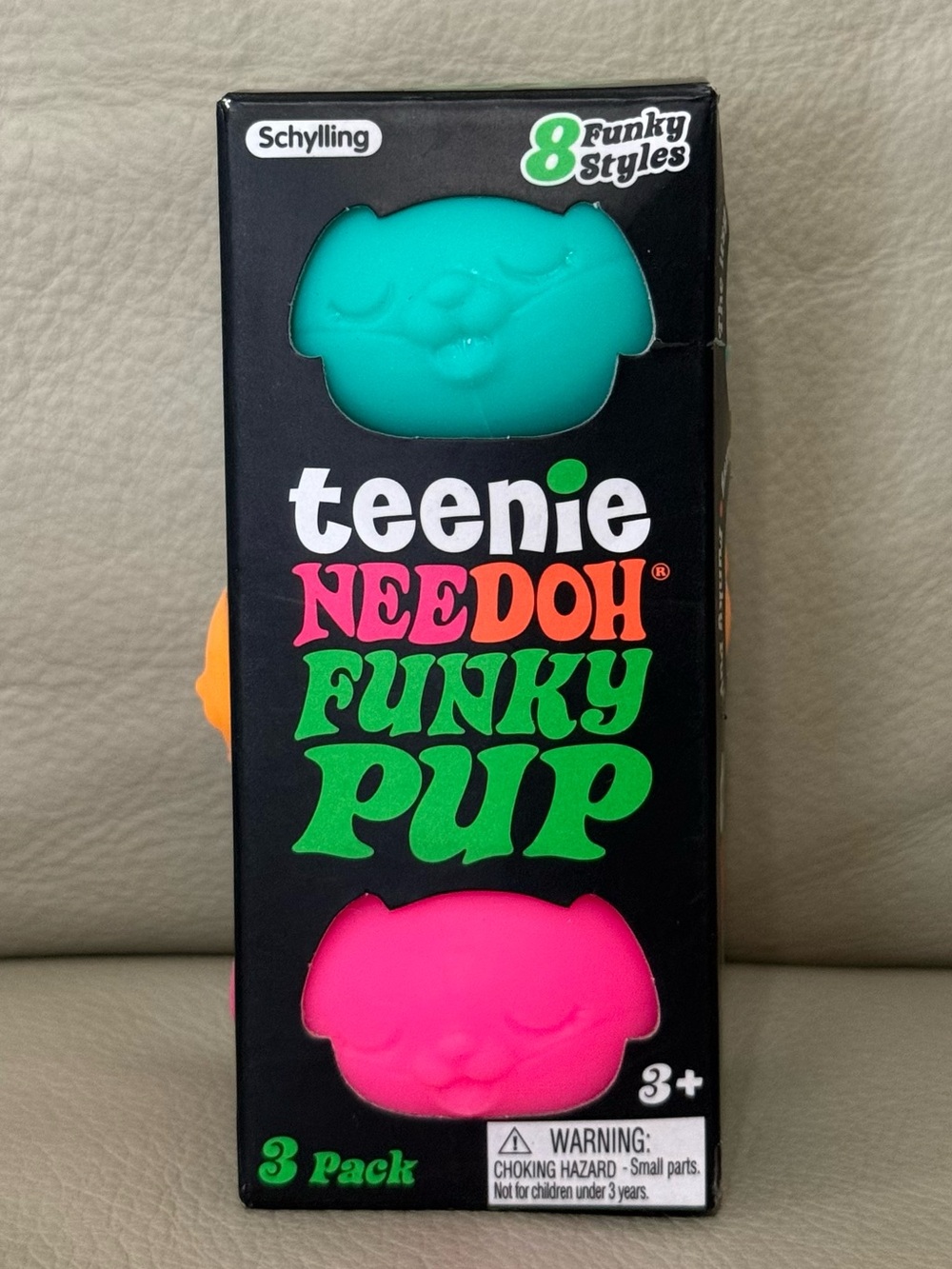 NEW Teenie NeeDoh Funky Pup 3-Pack Squishies Orange Teal Pink Authentic